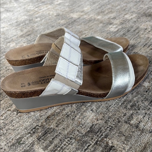 NAOT Silver White low Wedge Shoes with Comfort Design - slide on - 39 (US8) - Picture 1 of 7